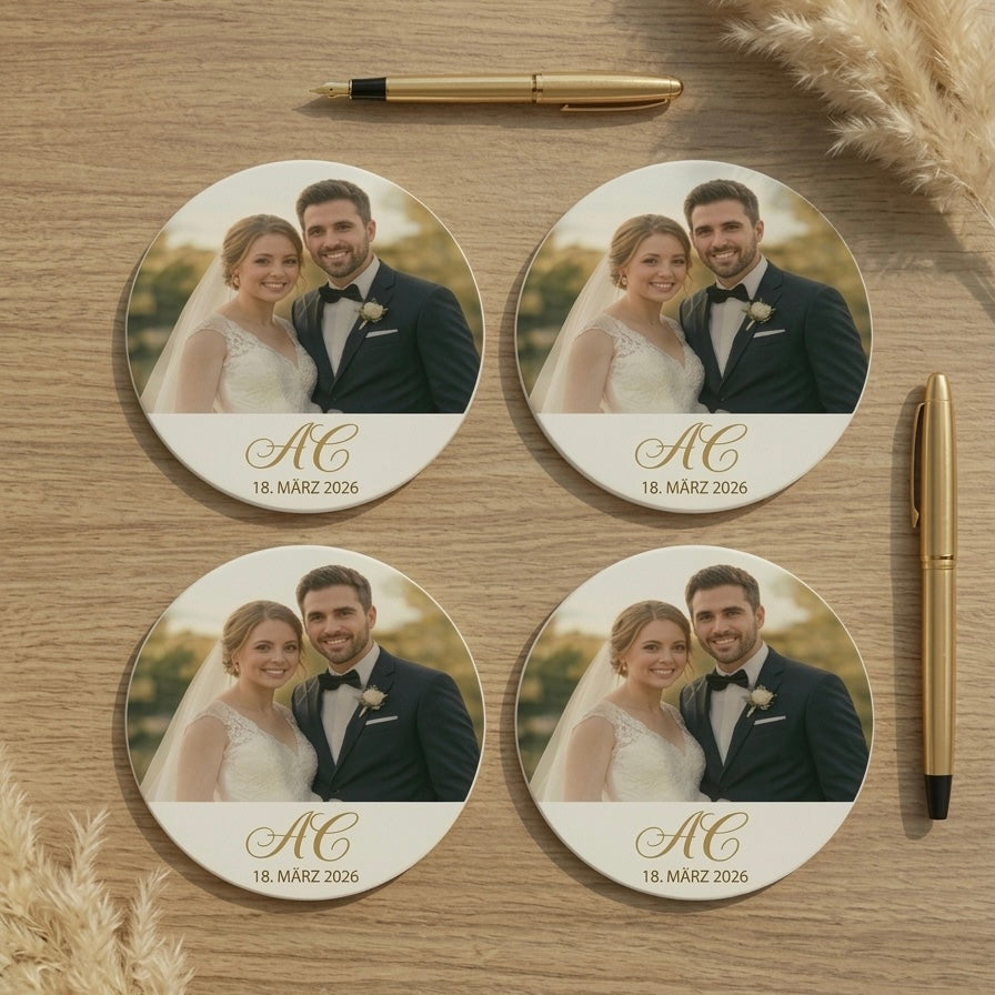 Personalisierte Getränke Untersetzer für kleine Feiern (6 Stück)